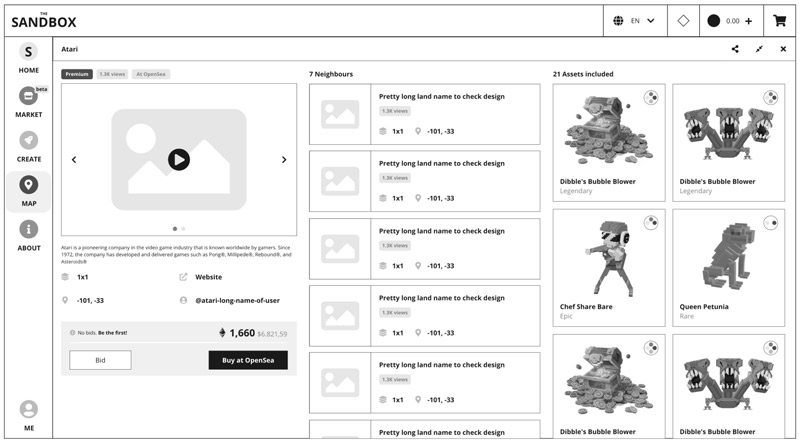 The Sandbox Map Wireframes
