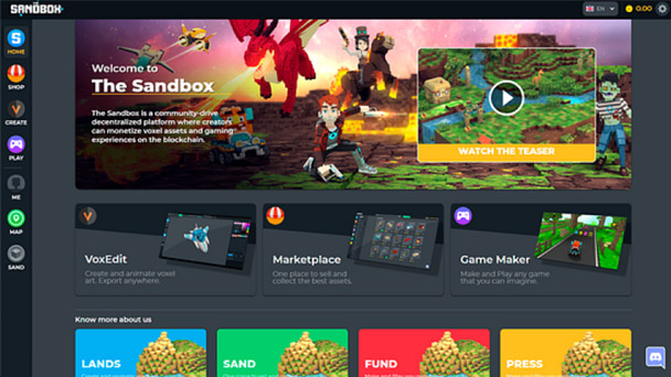 The Sandbox Website Product